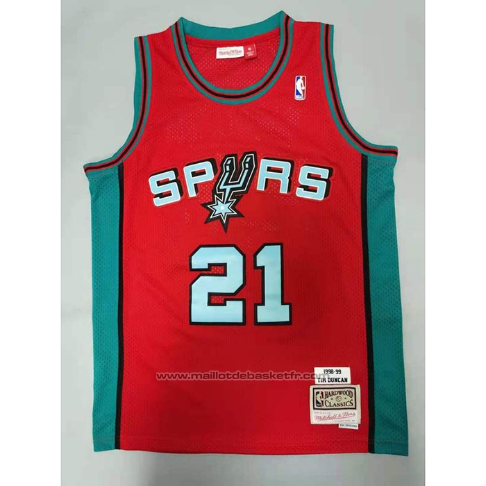 Maillot San Antonio Spurs Tim Duncan #21 Mitchell & Ness 1998-99 Rosa